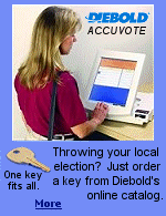 For $5.90 you can get two spare keys, and they fit every Diebold voting machine sold.  Or, with a little work, you can cut a key just by looking at the photo in Diebold's catalog.